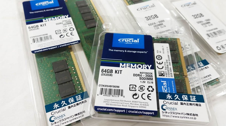 32gbモジュールに待望のmicron搭載モデル 大容量ddr4 2666 16gbit Dram搭載32gbモジュール採用モデル各種がcrucialから Ark Tech And Market News Vol